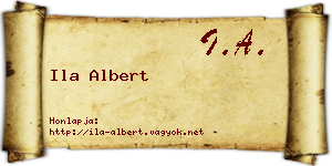 Ila Albert névjegykártya